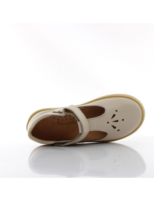 Mrugala Luna Cream - Elegant Natural Leather Ballerinas for Kids