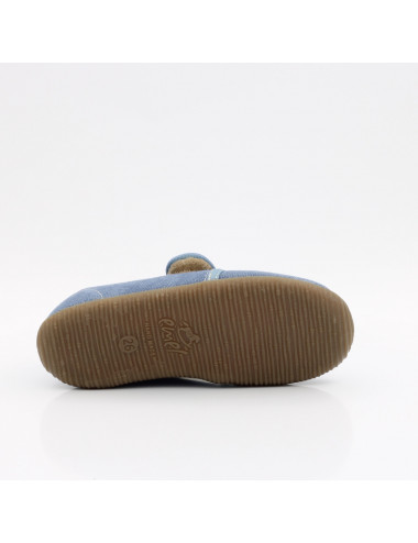 Emel Barefoot Blue Slippers with Elephant Motif - Antibacterial