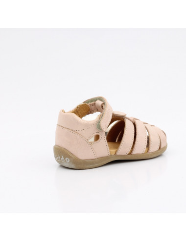 Sandały Froddo Carte Girl Beżowo-Różowe z Brokatem, G2150191-5