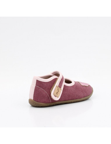 Emel elastic girls' slippers dark pink with butterfly EK 4000C-2