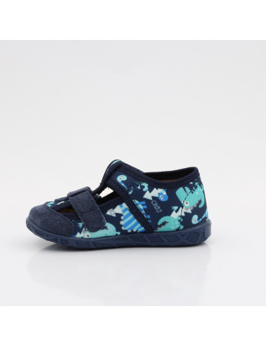 MILAMI flexible und leichte Kinderpantoffeln 118-BR-14 Blau Dino