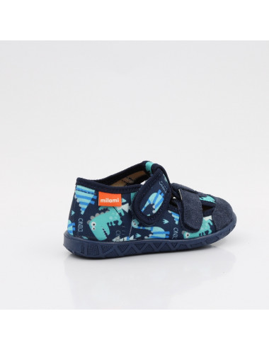 MILAMI flexible und leichte Kinderpantoffeln 118-BR-14 Blau Dino