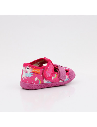 MILAMI flexible und leichte Kinderpantoffeln 118-BR-16 Fuxia Unicorn