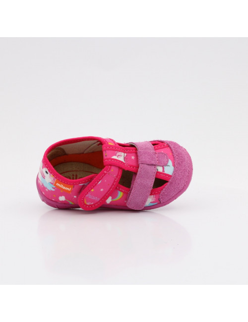 MILAMI flexible und leichte Kinderpantoffeln 118-BR-16 Fuxia Unicorn