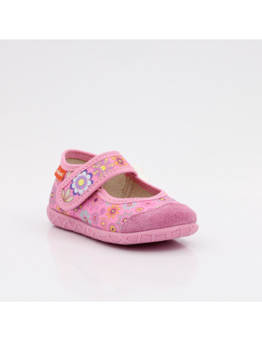 MILAMI flexible und leichte Kinderpantoffeln 111-BR-8 Rosa Blumen