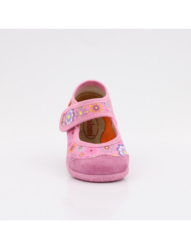 MILAMI flexible und leichte Kinderpantoffeln 111-BR-8 Rosa Blumen