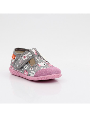 MILAMI flexible und leichte Kinderpantoffeln 112-BR-12 Grau Kitten