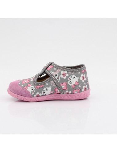 MILAMI flexible und leichte Kinderpantoffeln 112-BR-12 Grau Kitten