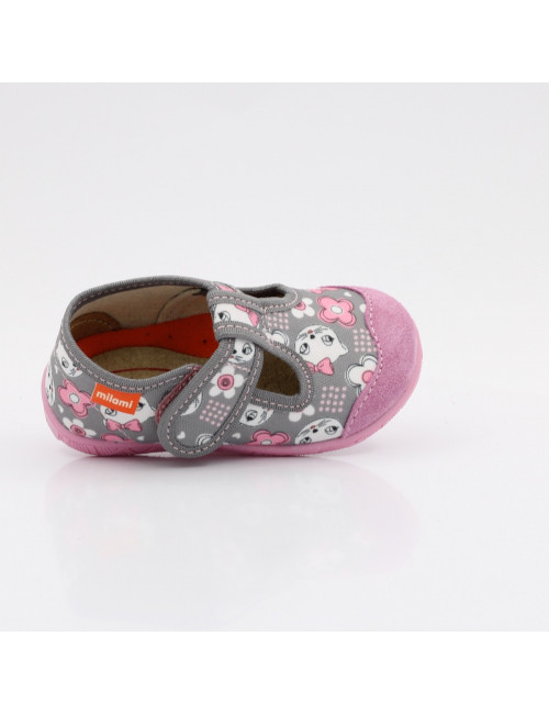 MILAMI flexible und leichte Kinderpantoffeln 112-BR-12 Grau Kitten