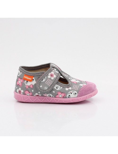 MILAMI flexible und leichte Kinderpantoffeln 112-BR-12 Grau Kitten