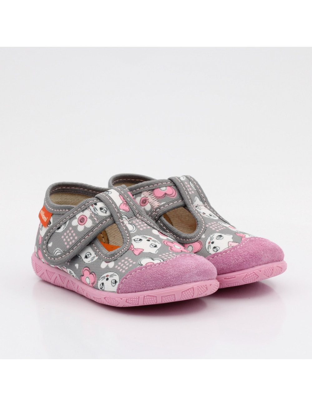 MILAMI flexible und leichte Kinderpantoffeln 112-BR-12 Grau Kitten