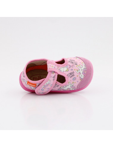 MILAMI flexible und leichte Kinderpantoffeln 226-BR-4 Pink Happy Princess