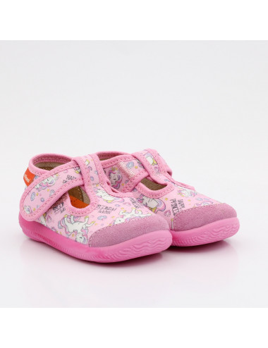 MILAMI flexible und leichte Kinderpantoffeln 226-BR-4 Pink Happy Princess