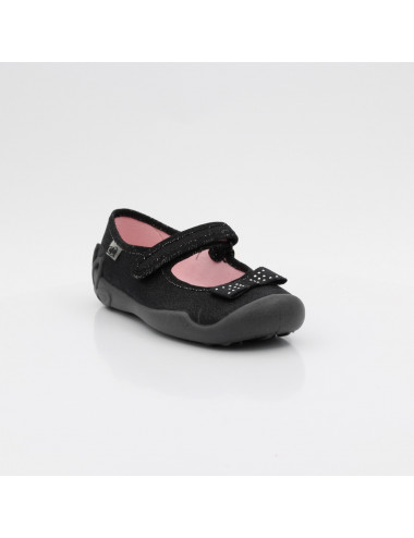 Befado elastisch gefütterte Kinderpantoffeln Blanca 114Y240 schwarz