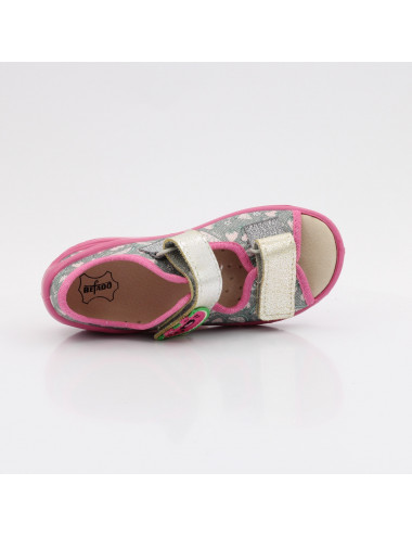 Befado elastyczne kapcie/sandały odkryte dziecięce Sunny 063X006 arbuz