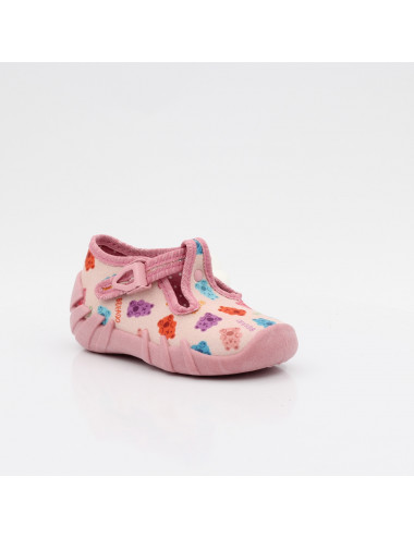 Befado elastisch gefütterte Kinderpantoffeln Speedy 110N494 teddy bear