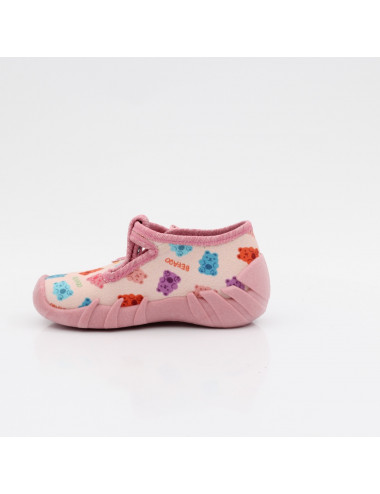 Befado elastisch gefütterte Kinderpantoffeln Speedy 110N494 teddy bear