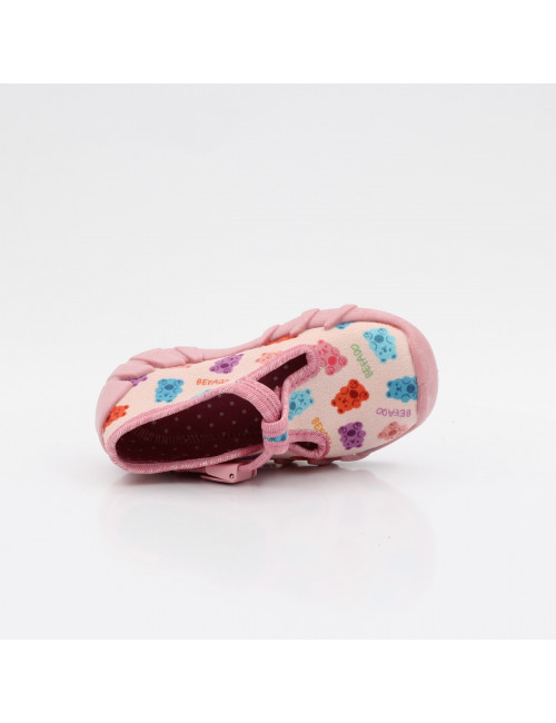 Befado elastisch gefütterte Kinderpantoffeln Speedy 110N494 teddy bear