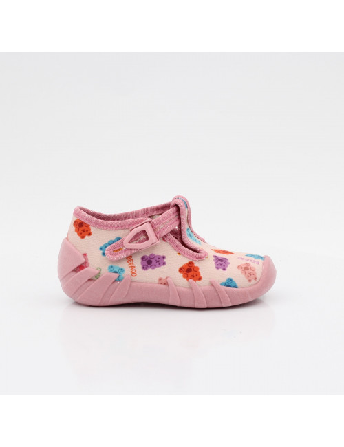 Befado elastisch gefütterte Kinderpantoffeln Speedy 110N494 teddy bear