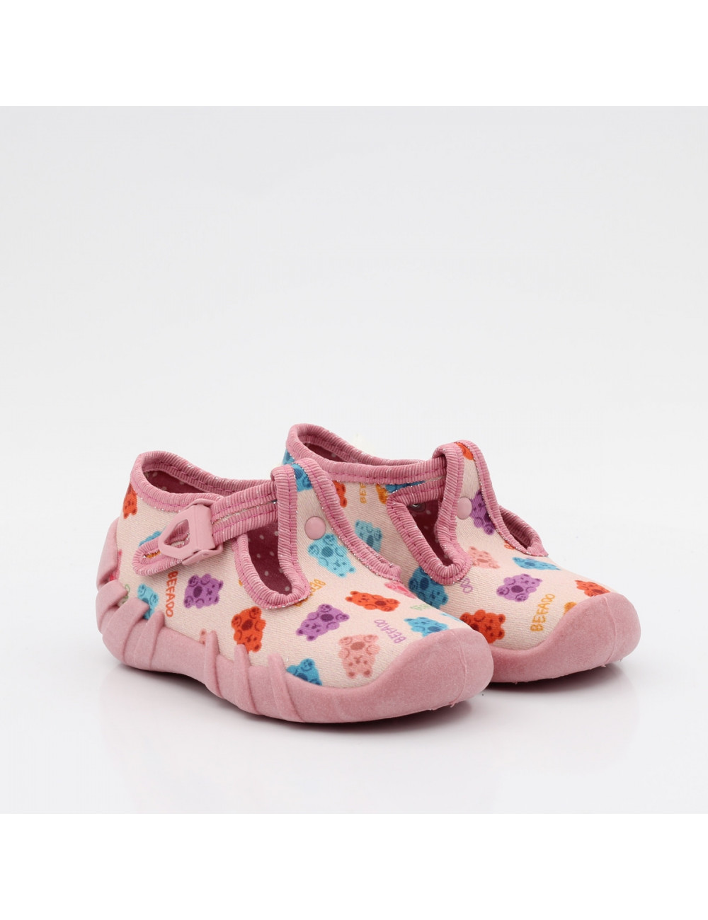 Befado elastisch gefütterte Kinderpantoffeln Speedy 110N494 teddy bear