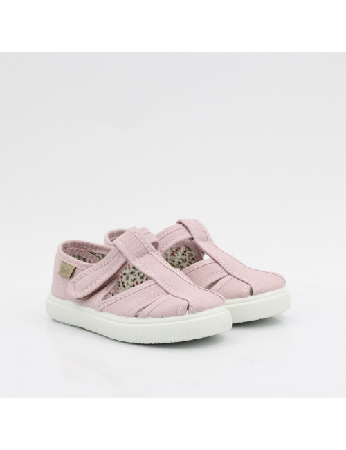 Emel elastic children's Lavanda organic cotton sneakers/cappets with cutouts E 4119-3