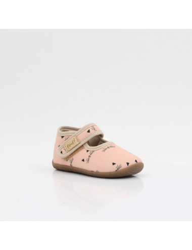 Emel elastic girls' slippers pink with cat EK 4000B-7