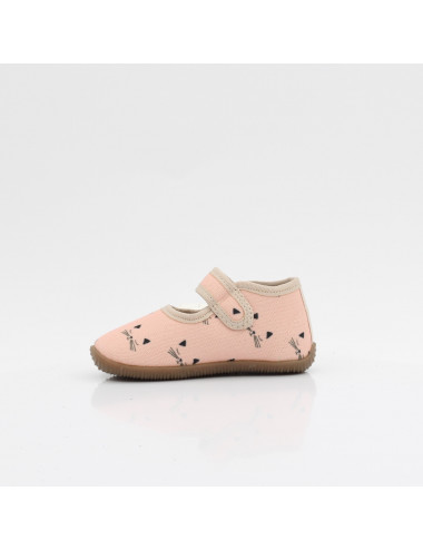 Emel elastic girls' slippers pink with cat EK 4000B-7