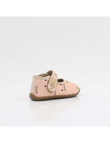 Emel elastic girls' slippers pink with cat EK 4000B-7