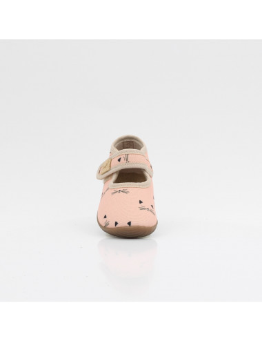 Emel elastic girls' slippers pink with cat EK 4000B-7