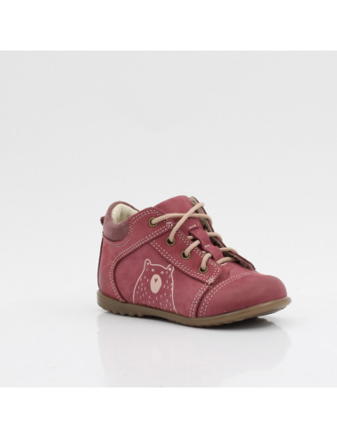 Emel Annuals Boston Kinder-Schnürstiefel rosa mit Teddybär ES 2069J-1