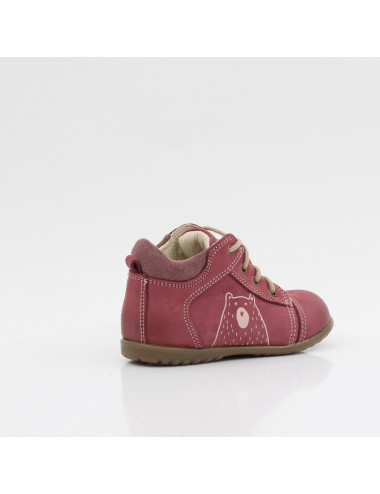 Emel Annuals Boston Kinder-Schnürstiefel rosa mit Teddybär ES 2069J-1