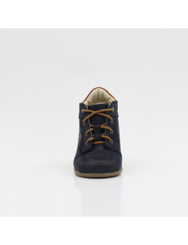 Emel Yearling Boston Kinderschnürstiefel navy blau mit Teddybär ES 2069J-6