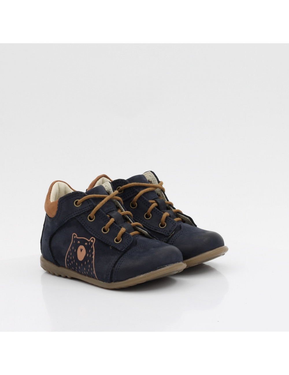 Emel Yearling Boston Kinderschnürstiefel navy blau mit Teddybär ES 2069J-6