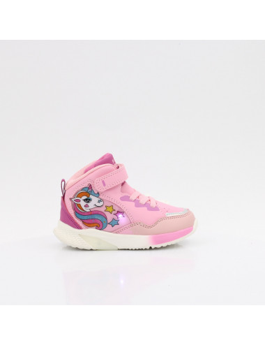 Primigi tall children's sneakers glowing pink unicorn 6959200