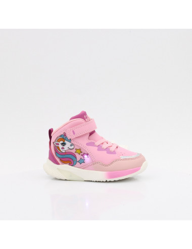 Primigi tall children's sneakers glowing pink unicorn 6959200