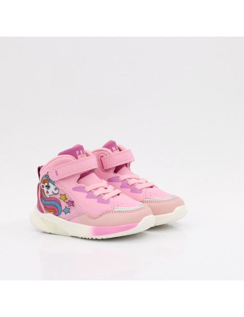 Primigi tall children's sneakers glowing pink unicorn 6959200